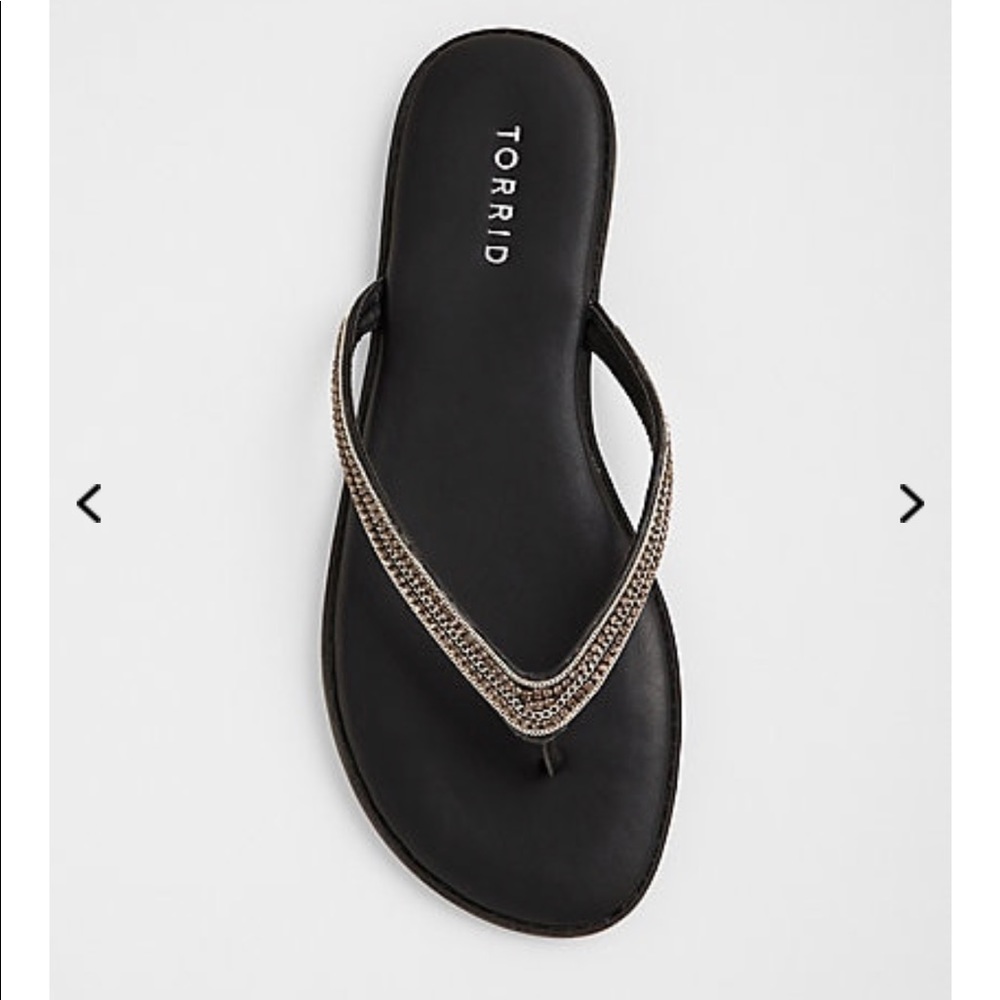 Rhinestone and Chain flip flops